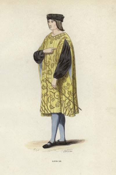 Louis XII (farvet gravering) af European School