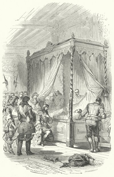 Ludvig XIV af Frankrig hylder liget af Jean V d