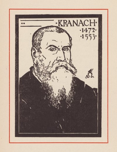 Lucas Cranach den Ældre, tysk renæssancekunstner (litografi) af European School