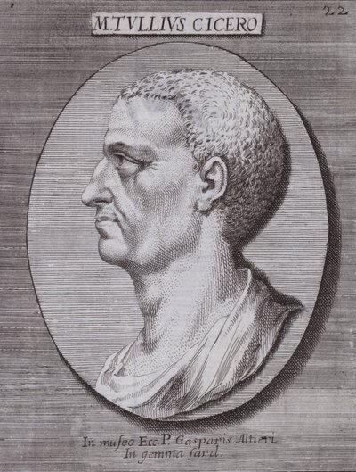 Marcus Tullius Cicero, romersk filosof, politiker, lærd og taler (gravering) af European School