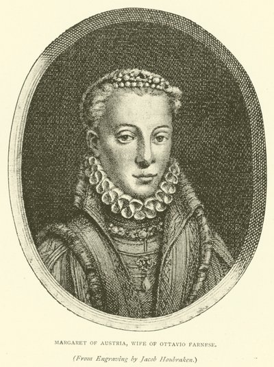 Margaret af Østrig, kone til Ottavio Farnese (gravering) af European School