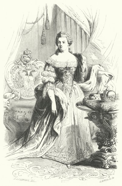 Maria Theresa af Østrig, hellig romersk kejserinde (gravering) af European School