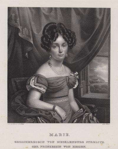 Marie, storhertuginde af Mecklenburg-Strelitz (litho) af European School