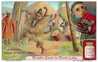 Masker af afrikanske dansere (chromolitho) af European School