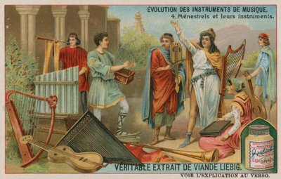 Middelalderlige musikere og deres instrumenter af European School