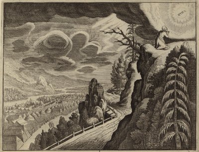 Moses taler til Gud på Sinaj Bjerg (gravering) af European School