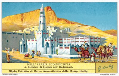 Horeda-moskeen i Hadhramaut (chromolitho) af European School