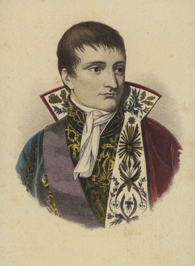 Napoleon Bonaparte (farvet gravering) af European School
