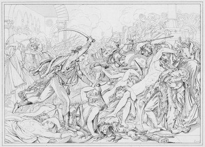 Napoleon: Revolte du Caire, Revolt of Cairo (gravering) af European School