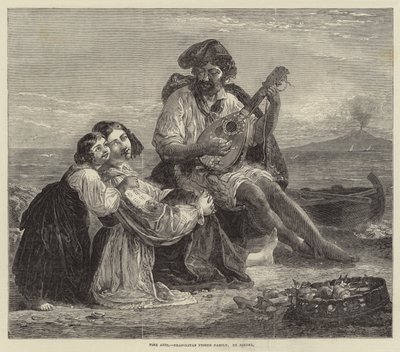 Napolitansk Fisher Family (gravering) af European School