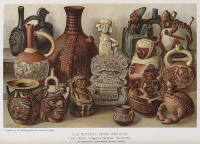 Gammelt keramik fra Amerika (chromolitho) af European School