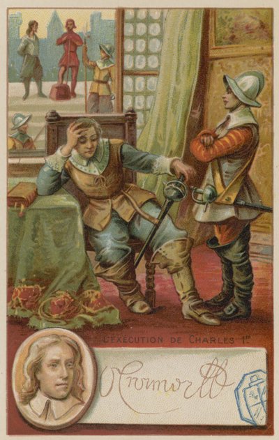 Oliver Cromwell og henrettelsen af Charles I, 1649 af European School