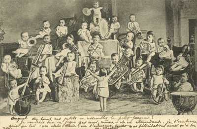 Orkester af babyer (litografi) af European School