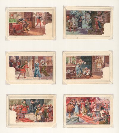 Originalt kunstværk til et sæt Liebig-kort: Wagner, Die Meistersinger (gouache på papir) af European School