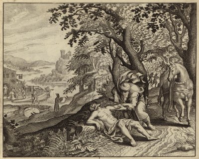 Lignelse om den barmhjertige samaritaner (stik) af European School