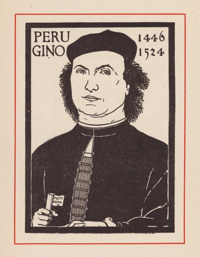Pietro Perugino, italiensk renæssancekunstner (litografi) af European School