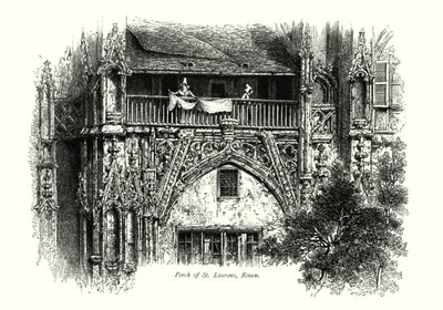 Portalen i St Laurens, Rouen (kobberstik) af European School