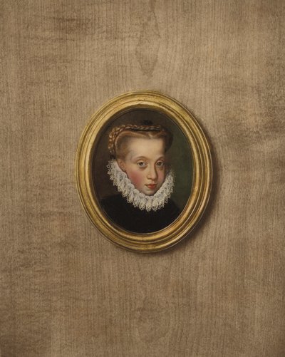 Portræt af en ung prinsesse (farvelitografi) af European School