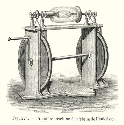 Premiere machine electrique de Hauksbee (gravering) af European School