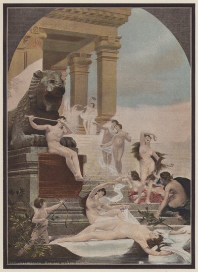 Profan musik (farve litho) af European School