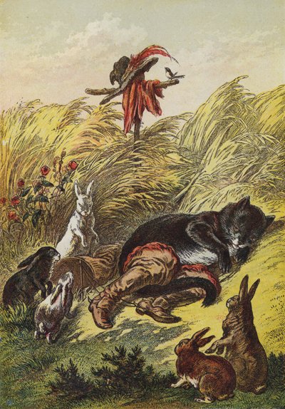 Puss In Boots (farve litho) af European School
