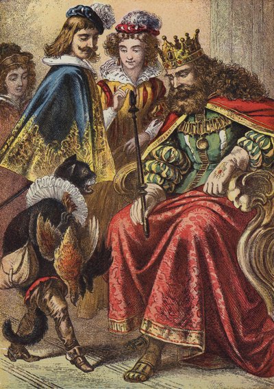 Puss In Boots (farve litho) af European School