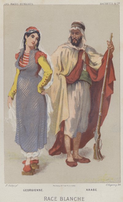 Kaukasisk, georgisk, arabisk (chromolitho) af European School