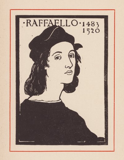 Raphael, italiensk renæssancekunstner og arkitekt (litografi) af European School
