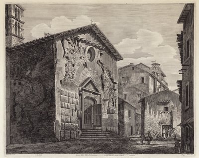 Rester af Domitianus villa, Rom, Italien (gravering) af European School