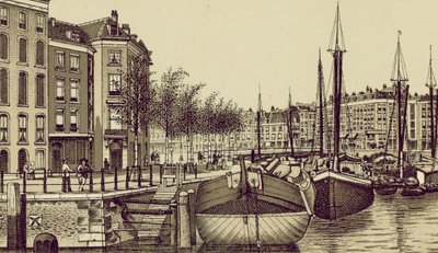 Rotterdam: Den Geldersche Kade (litografi) af European School