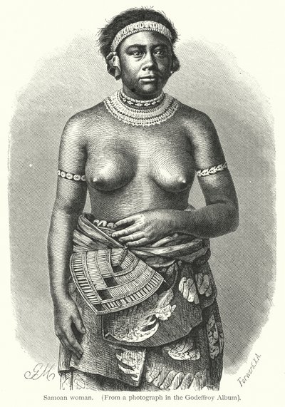 Samoansk kvinde (gravering) af European School
