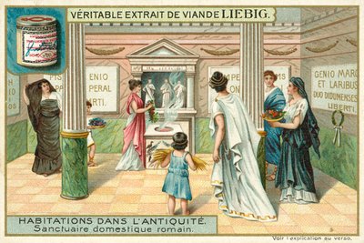 Helligdom i et romersk hjem (chromolitho) af European School