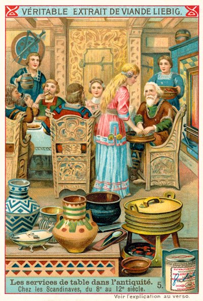 Skandinavisk service, 8.-12. århundrede (chromolitho) af European School