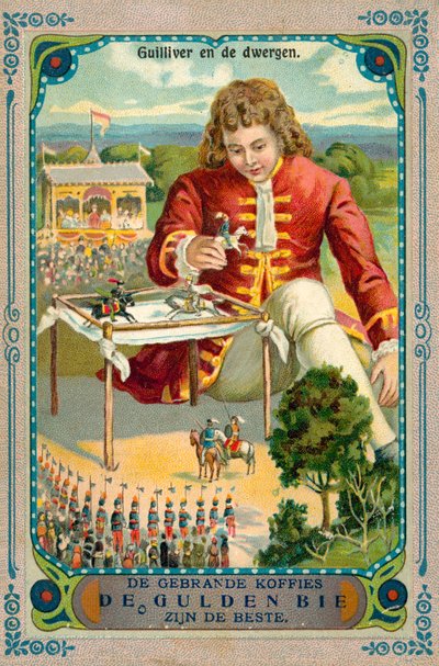 Scene fra Gullivers rejser (chromolitho) af European School