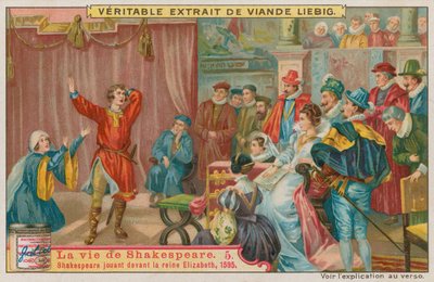 Shakespeare optræder før dronning Elizabeth I i 1595 af European School