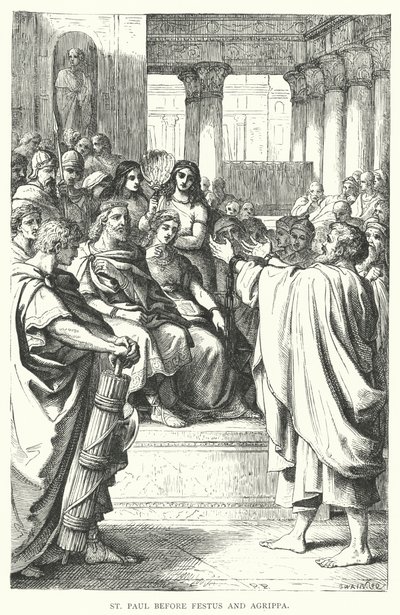 Sankt Paulus før Festus og Agrippa (stik) af European School