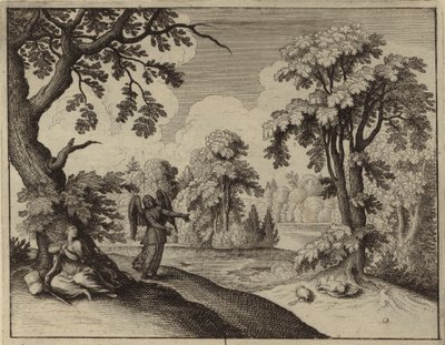 Englen, der trøster Hagar i ørkenen (gravering) af European School