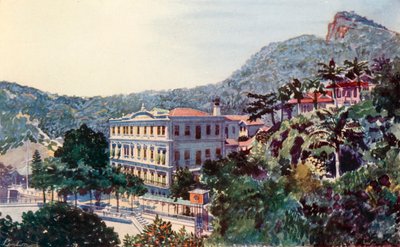 The International Hotel, Santa Thereza, Rio de Janeiro (farvelitografi) af European School