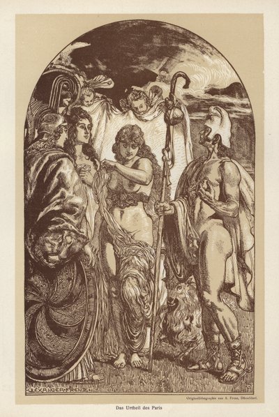 The Judgment of Paris (litho) af European School