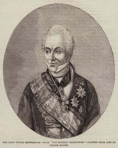Den afdøde prins Metternich (gravering) af European School