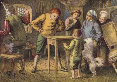 De tre brødre (farvelitografi) af European School