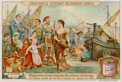 Venetianerne blev drevet ind i lagunen af hunnerne i 452 af European School