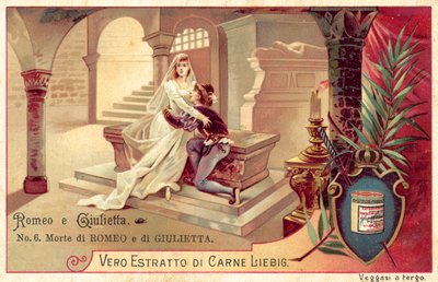 Romeo og Julies død (chromolitho) af European School