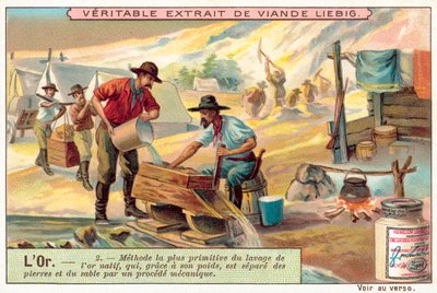 Den mest primitive metode til at adskille guld fra andet materiale (chromolitho) af European School