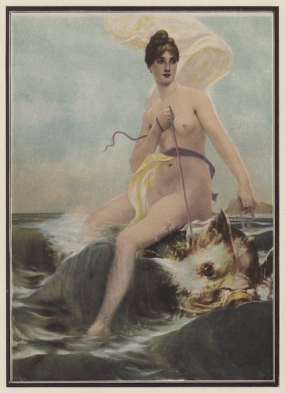 Thetis, havnymfe fra den græske mytologi (farvelitografi) af European School