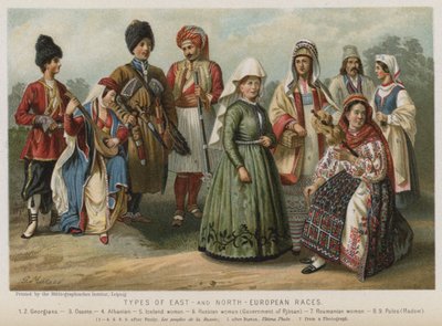Typer af øst- og nordeuropæiske racer (chromolitho) af European School