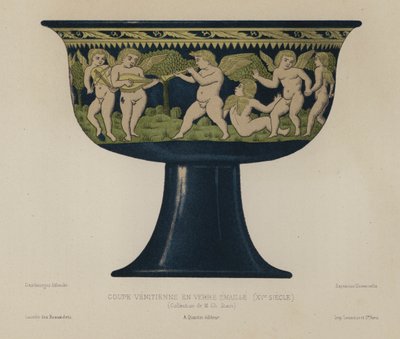 Venetiansk emaljeret glas kop af European School