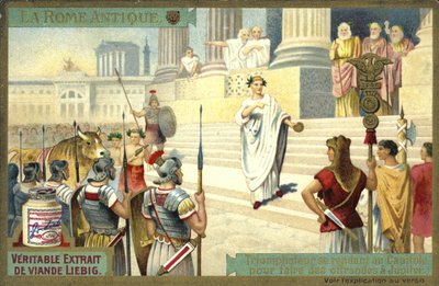 Victor visiting the Capitol to make offerings to Jupiter, Ancient Rome  af European School