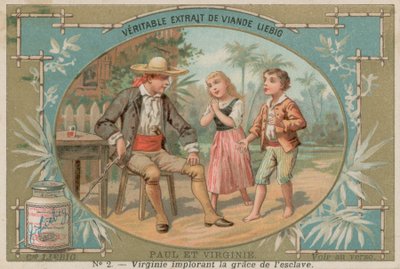 Virginie beder for slaven (chromolitho) af European School