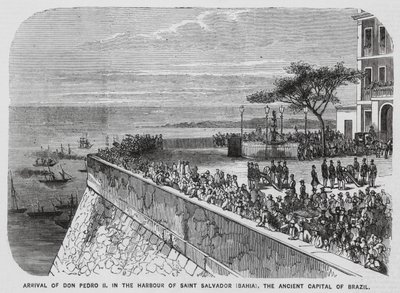 Kejser Pedro II af Brasiliens besøg i Salvador, Bahia (kobberstik) af European School